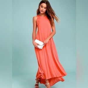 Astr Vibrant Coral Dress